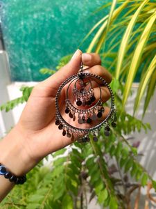 Boho Silver Earrings (Jhumka)