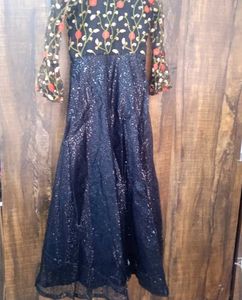 Elegant Black Embroidered Gown