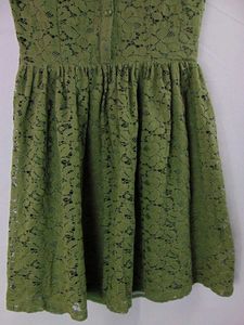 (Cash Pls) Olive Green Coloured Dress With Buttons