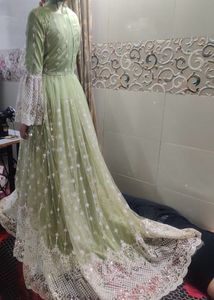 Elegant Green Net Gown