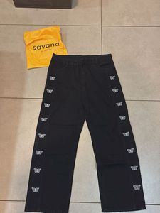 Urbanic Black Embroided Butterfly Jeans