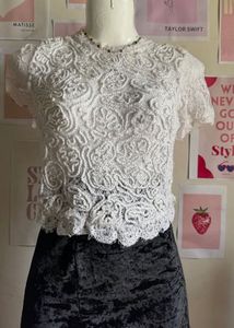 White Embroidery Lacy Top
