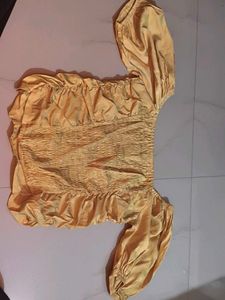 Ruffled Puff Sleeve Crop Top