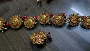 Gold Plated Jadai Billai Set