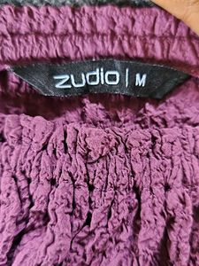 Purple Off-Shoulder Puff Sleeve Top