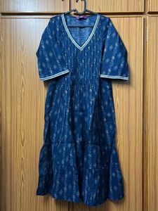 Kurtha - Navy &amp; Silver Print