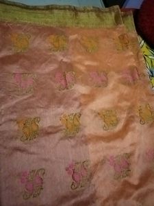 Peach Printed Saree