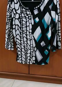 Patterned Embellished Top - M Size