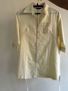 Casual Lemon Shirt With Knot In Back
