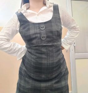 Plaid Pinafore Dress