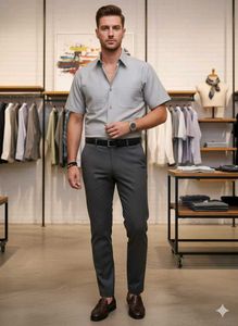 Men Grey Classic Fit Textured Formal Shirt
