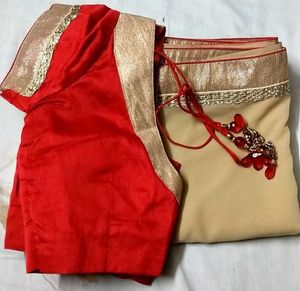 Red &amp; Gold Sari Blouse