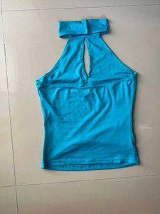 Blue Halter Top