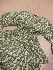Floral Green Dress