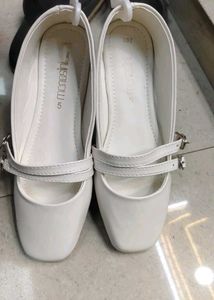 White Double Buckle Ballets