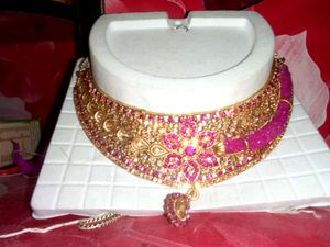 Gorgeous Pink &amp; Gold Bridal Choker