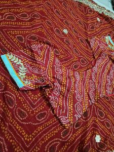 Red Bandhani Saree 🎆🎇🎊