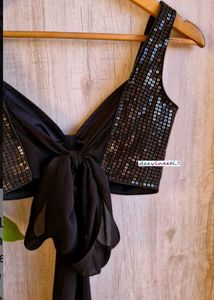 Padded Knot Style Full Sequence Work Blouse