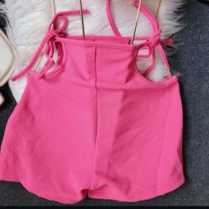 Hot Pink Tie-Strap Shorts