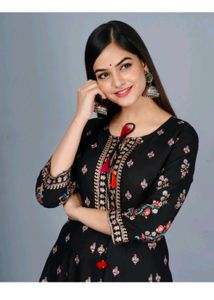 Elegant Black Floral Anarkali
