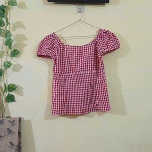 Red &amp; White Gingham Top