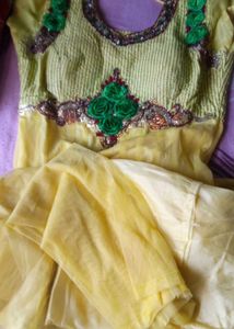Siqusnce Yellow Indian Dress