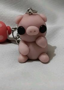 Cute Pig &amp; Mushroom Keychain