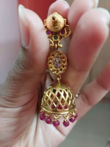 Sizzling Ruby Long Jhumka. New
