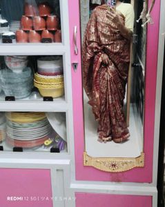 Elegant Maroon & Gold Bandani Saree