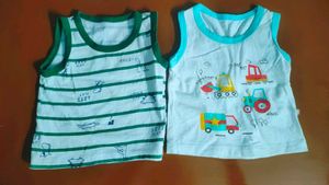 Unisex New Born Cotton Vests (Pack Of 2)