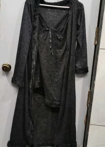 Lace Cami Slip Dress With Robe