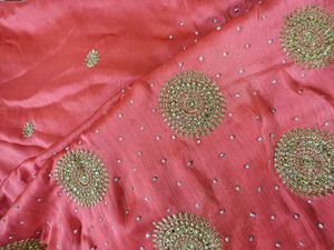 Orange-peach Stone Work Saree