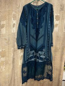 Elegant Blue Embroidered Kurti