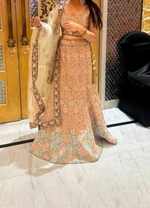 Elegant Peach Lehenga Choli Set