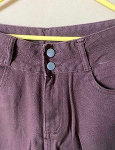 High Waist Straight Leg Brown Jeans