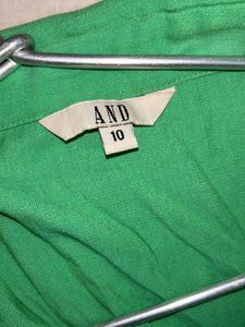 green oversized cropped shirt