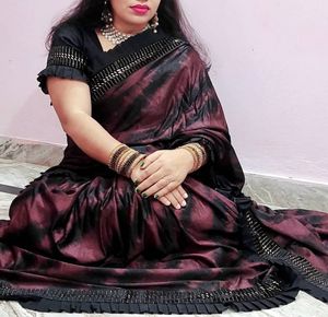 Beautiful Mirror Dazzle Work Saree For Party Use