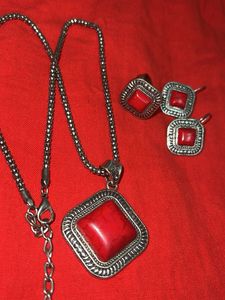 Vintage Design Red Stone Jewelry Set