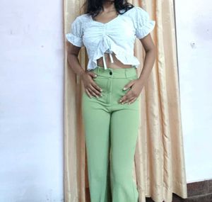 Top And Trouser Set🤍💚