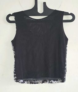 Sequined Animal Print Tank Top