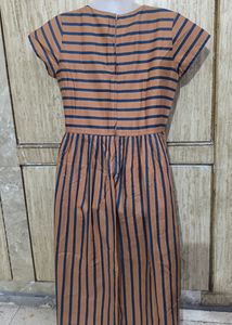 Brown Kurti With Blue Strips