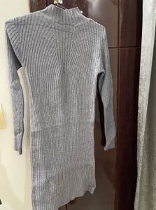 Gray Knit Sweater Dress