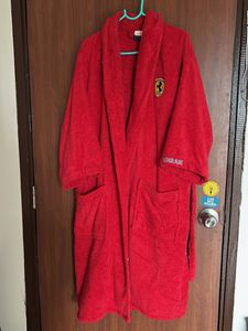 Ferrari Red Terry Cloth Bath Robe