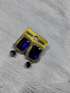 Blue Beaded Necklace &amp; Earring Set