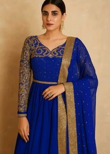 Navy Blue Full Flared Anarkali