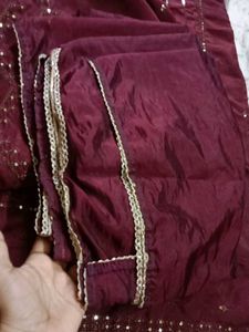 Maroon Salwar Kameez with Gold Embellishments