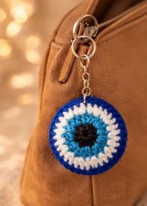 Handcrafted Evil Eye Crochet Keychain
