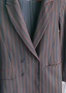 H&amp;M Striped Double-Breasted Blazer