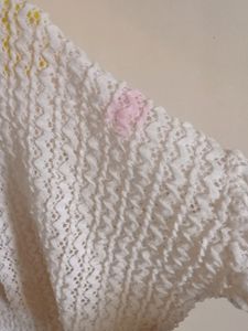 White Mesh Crop Top For Women, Medium And Small Size