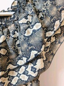 Cheetah Print Off Shoulder Top